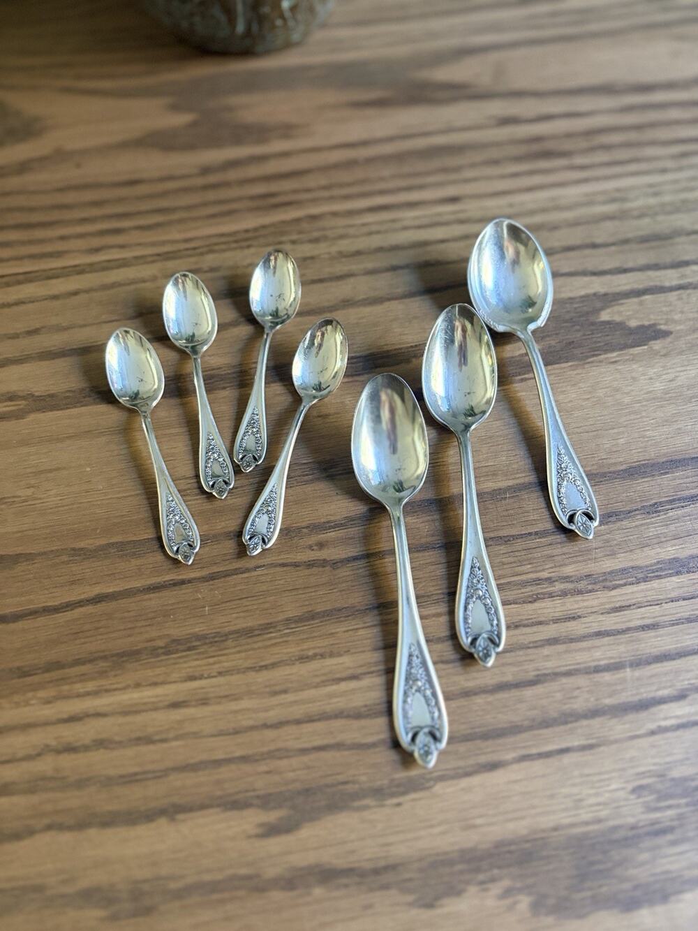 Vintage 1847 Rogers Silverplate Spoon Set Old Colony Pattern Set Of 7